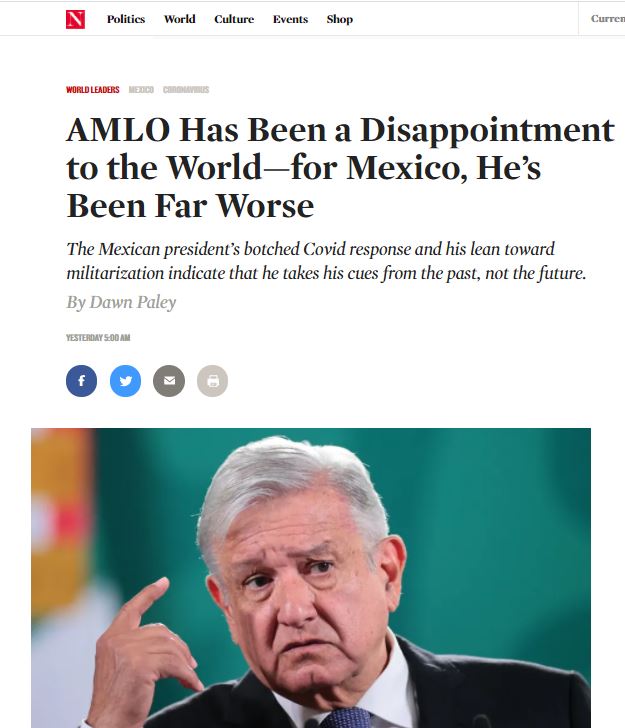 Desde EEUU señalan que AMLO es una decepción para el mundo y México