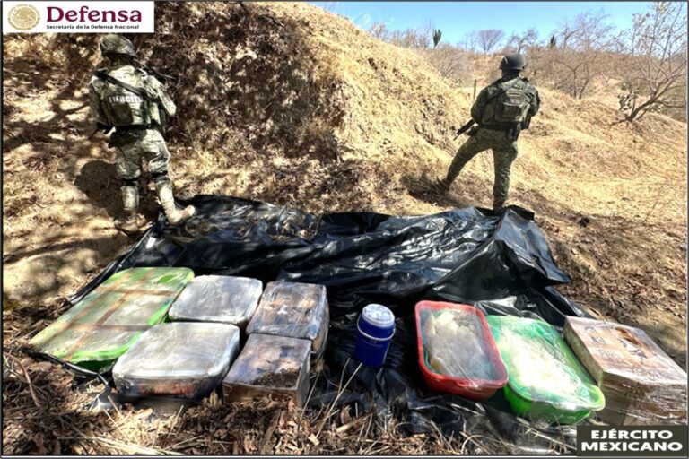 Ejército Mexicano asegura 200 kilogramos de metanfetamina en Sinaloa