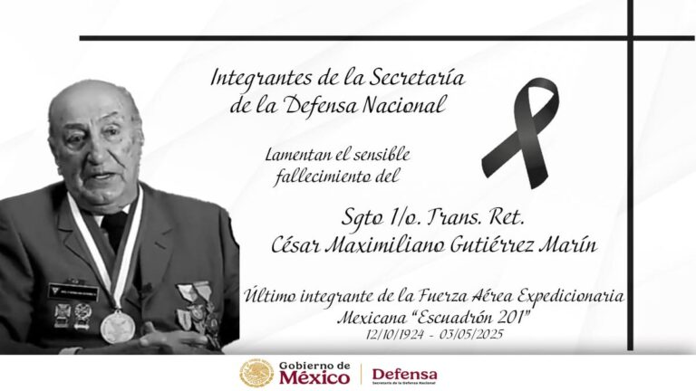 A la edad de 100 años falleció el Sargento César Maximiliano  Gutiérrez, último sobreviviente del Escuadrón 201