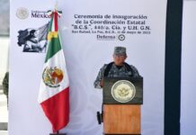 Ceremonia de inauguración de la Coordinación Estatal “B.C.S.”, 440/a. Compañía y una Unidad Habitacional de la Guardia Nacional en Baja California Sur