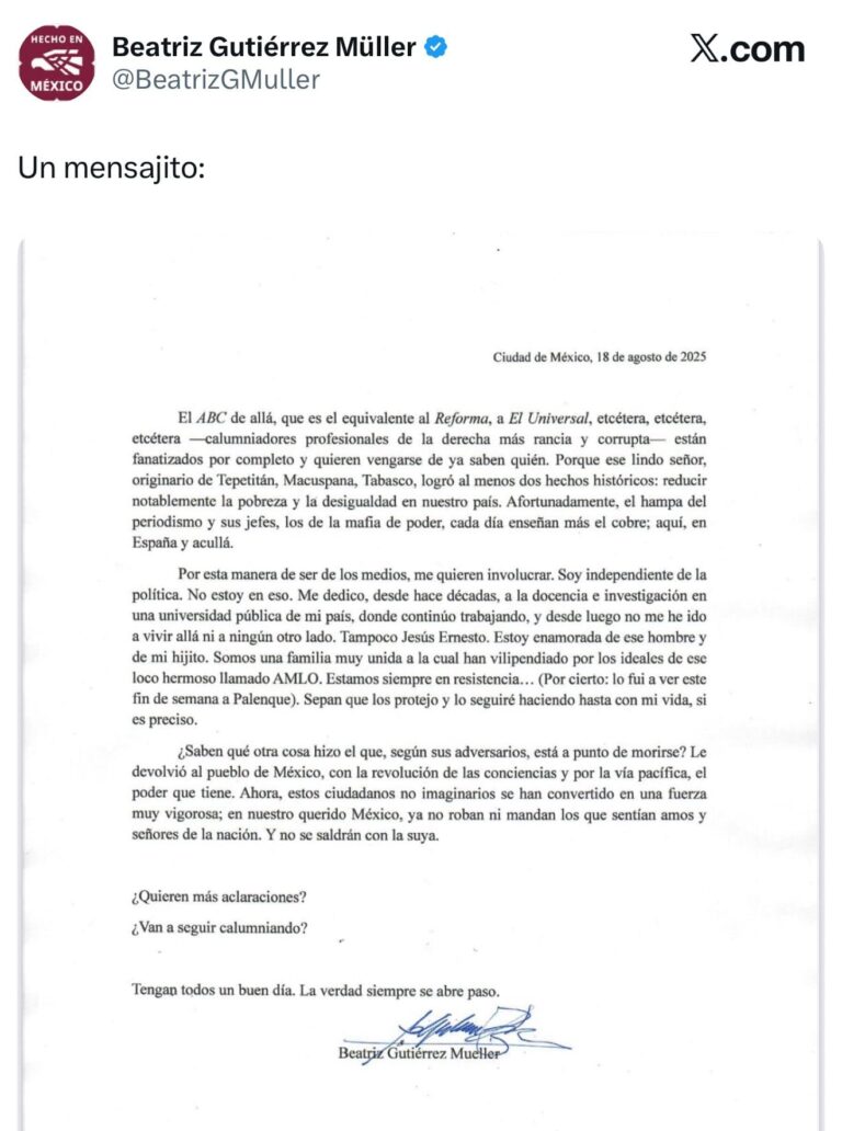 Beatriz Gutiérrez: ¿Incongruencia y/o Venganza?