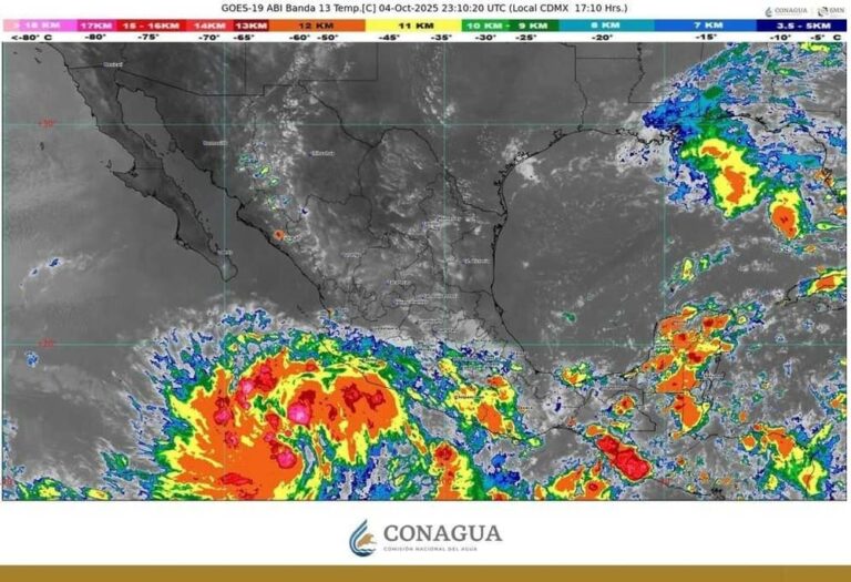 La tormenta tropical Priscilla ocasionará lluvias intensas y oleaje elevado en costas del occidente de México