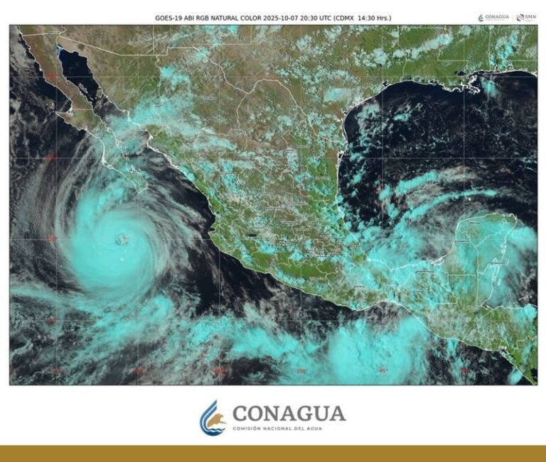 Se prevén lluvias intensas, rachas de viento fuertes y oleaje elevado en el sur de Baja California Sur