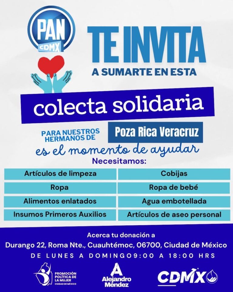 Activa PAN CDMX comités delegaciones y su sede regional para recolección de víveres