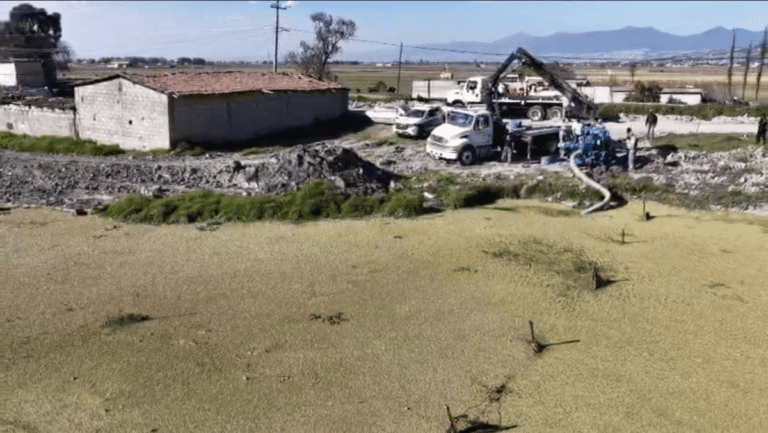 Acciones coordinadas para el desalojo de agua en Santa Cruz Chignahuapan