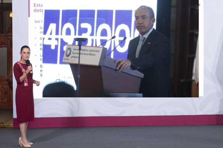 Sheinbaum repite a Calderón… pero desde el escondite de Palacio Nacional